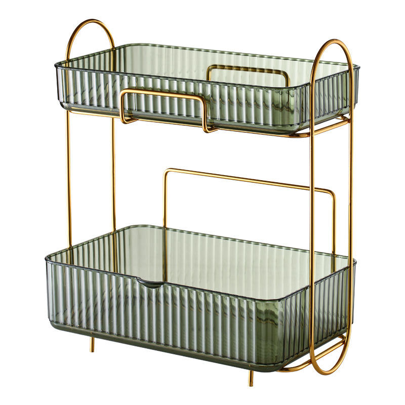 Acrylic Double Layer Cosmetic Organizer | Large Capacity Makeup Storage Rack | 30.5 x 18 x 35.5cm