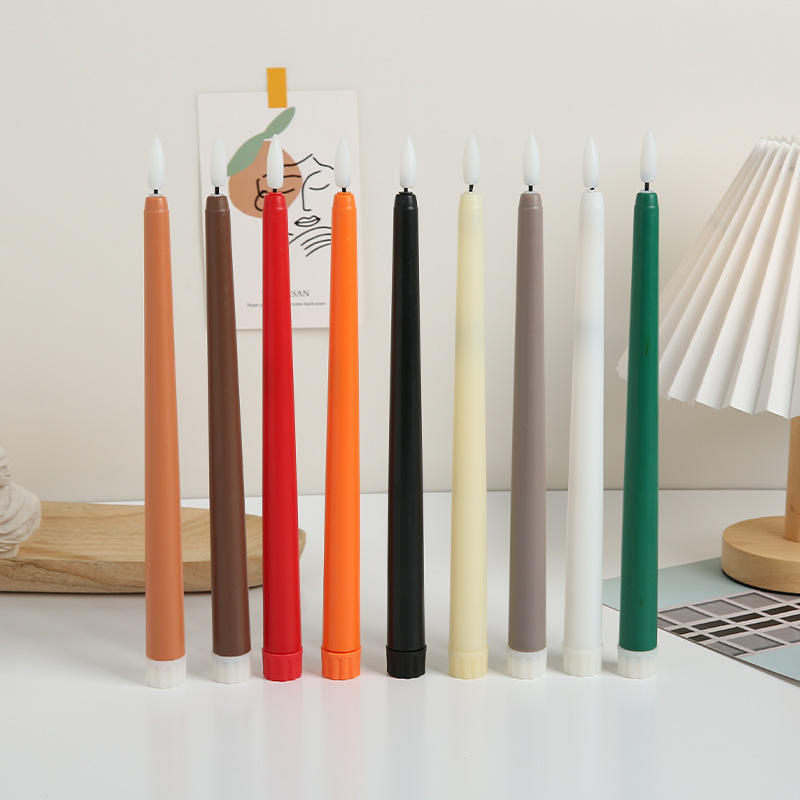 3pcs Classic Battery Operated Flameless 3D Wick Taper Candles | Decorative Festive Candles | 28cm