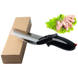 2in1 Clever Food Chopper Cutter | Smart Stainless Steel Knife with Built-in Cutting Board | Chops Fruits, Vegetables, & Meat