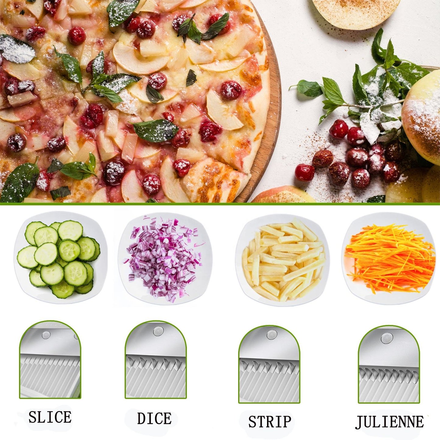 Multifunctional Manual Slicer Rotary Grater | Stainless Steel Rotary Blades Vegetable Cutter | Safe Mandoline Slice Chopper