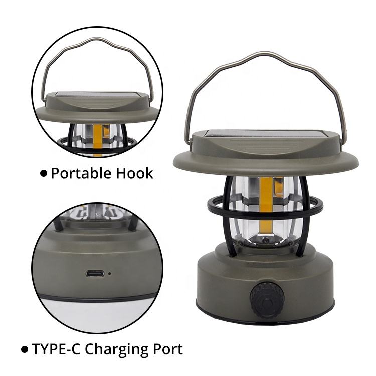 MultiMode Solar Rechargeable Camping Light | 1200mAh to 6000mAh Battery | Solar, USB, & Hand Crank Charging | Up to 10 Hours of Light | 200-600 Lumens | Waterproof & Compact