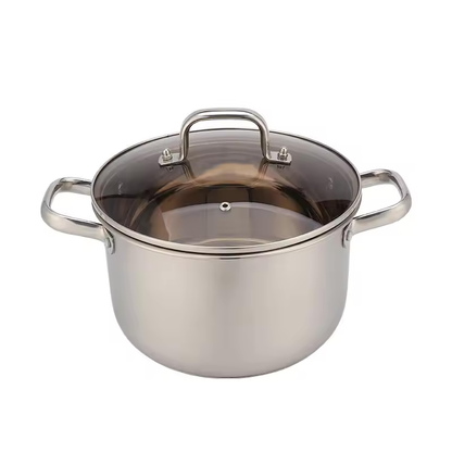 High Quality 12 Pc Stainless Steel Cooking Pot with Three Layer Bottom