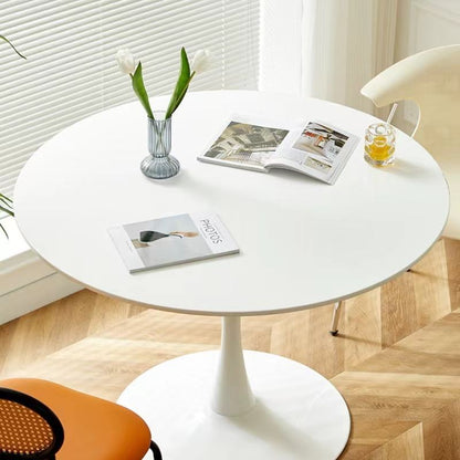 Tulip French Circular Dining Table With Metallic Stands | Available in Marble and Wooden Top