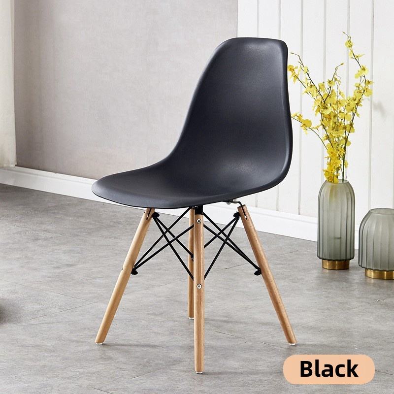 Modern Soft Seat Cushion PP Dining Chair | Tulip Plastic Easy Install Chair with Wooden Legs | Candy Color Leisure Chair for Café, Hotel, and Outdoor Use