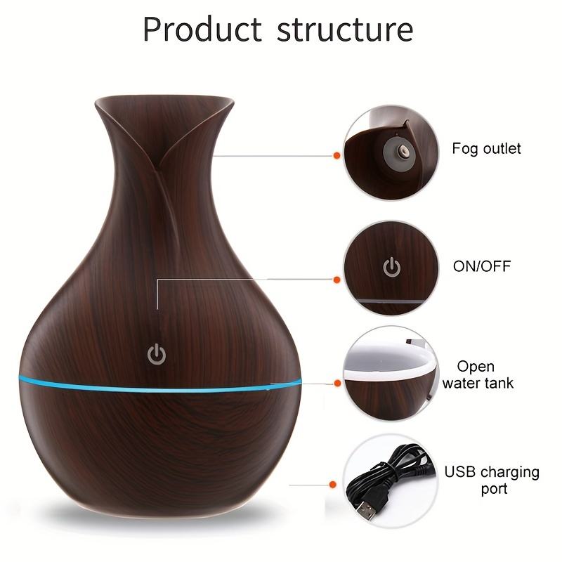 Ultrasonic Aroma Air Humidifier | USB Ultrasonic Aromatherapy Diffuser | 130ml Wood Grain Design