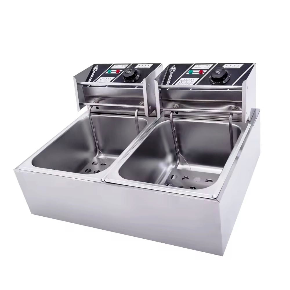 Double Electric Fryer | 6L Capacity | Dual Basket Design | Efficient Heating & Easy Cleaning