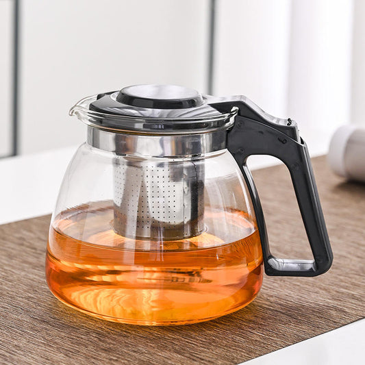 5 Piece Transparent Heat Resistant Glass Infuser Tea Set | 4 Cups & 1 Teapot | Elegant Modern Design