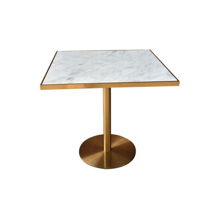 Nordic Dining Table | Modern Square Marble Top Golden Coffee Table | Luxury Design Life Luxury Dining Table Countertop Simple Cafe Dining Table