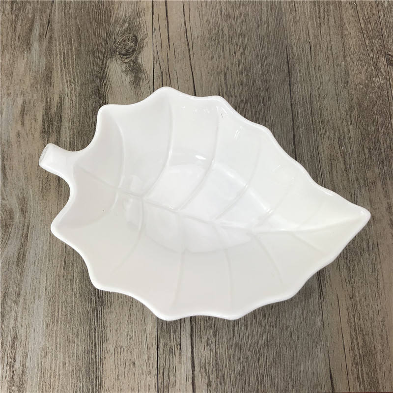 Leaf Bowl White 5.5" | High Quality Ceramic Leaf Shaped Side Dish for Salads and More