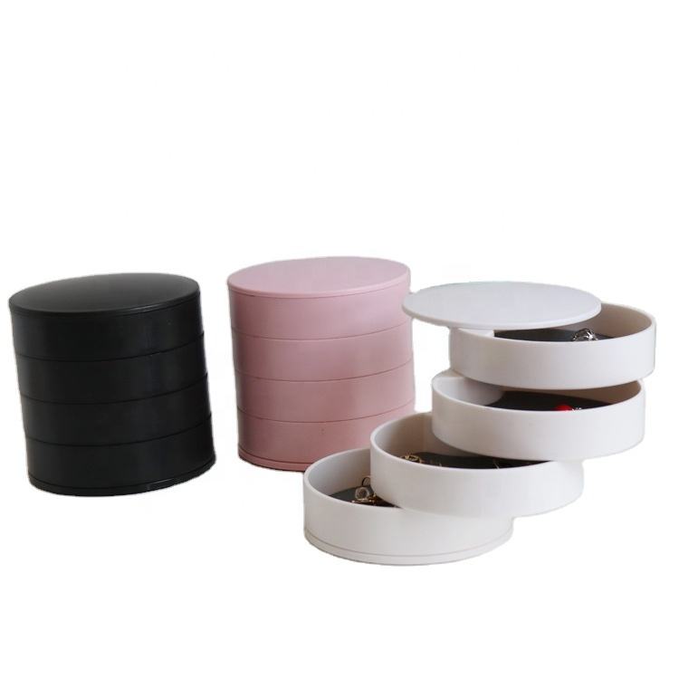 4 Layer 360 Degrees Rotating Jewelry Organizer | Stylish Accessory Storage Solution | Available in White, Pink, and Black