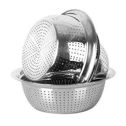 Xifa Stainless Steel Colander | Rust-Resistant Drain & Strainer in 28cm & 30cm | Versatile Kitchen Essential