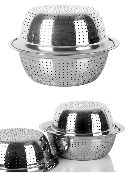 Xifa Stainless Steel Colander | Rust-Resistant Drain & Strainer in 28cm & 30cm | Versatile Kitchen Essential