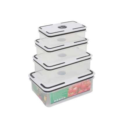 5 in 1 Plastic Transparent Fridge Food Storage Containers | Stackable Food Organizers | BPA-Free Kitchen Storage Set