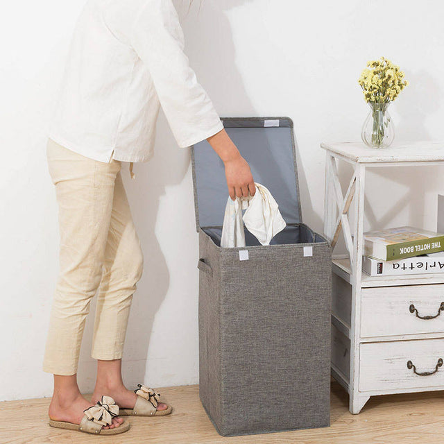 Furaha Finds Cotton Laundry Basket with Cover 