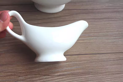 230ml Fine Porcelain Gravy Boat | White Ceramic Sauce Bowl