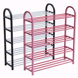 Nunix 5 Tier Plastic Stainless Steel Shoe Rack | MultiColor Options | Bedrooms Entryways Hallways Closets