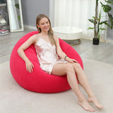 Inflatable Lazy Sofa Chair | Outdoor & Indoor Flocking Inflatable Single Chair for Adults and Students with Free Pump | PVC Plush Football Sofa Lounge