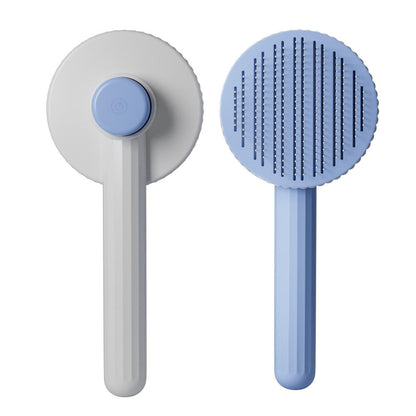 Self Cleaning Pet Comb | Stainless Steel Grooming Brush for Long-Haired Dogs and Cats | Pet Hair Brush Accessories | Available in White, Pink, Blue, Grey, Green, and Yellow