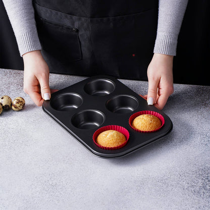 Heavy Duty Cupcake Tray | Mini Muffin Baking Pan | Carbon Steel, Dishwasher Safe | 12 Hole & 6 Hole Options