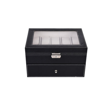 20 Slots Watch Organizer Storage Box | Dust Free Display Case for Watch Collection (Holds 20 Watches)