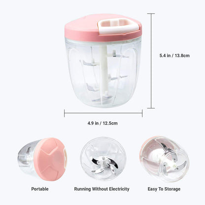 900ml Manual Pull Food Chopper | Garlic Chopper & Hand String Vegetable Cutter for Fruits, Nuts, and More