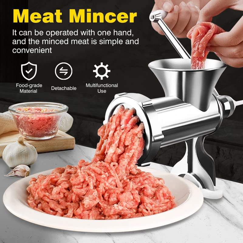 12 Inch Manual Meat Mincer / Grinder | Heavy Duty Stainless Steel | Ideal for Home and Commercial Use