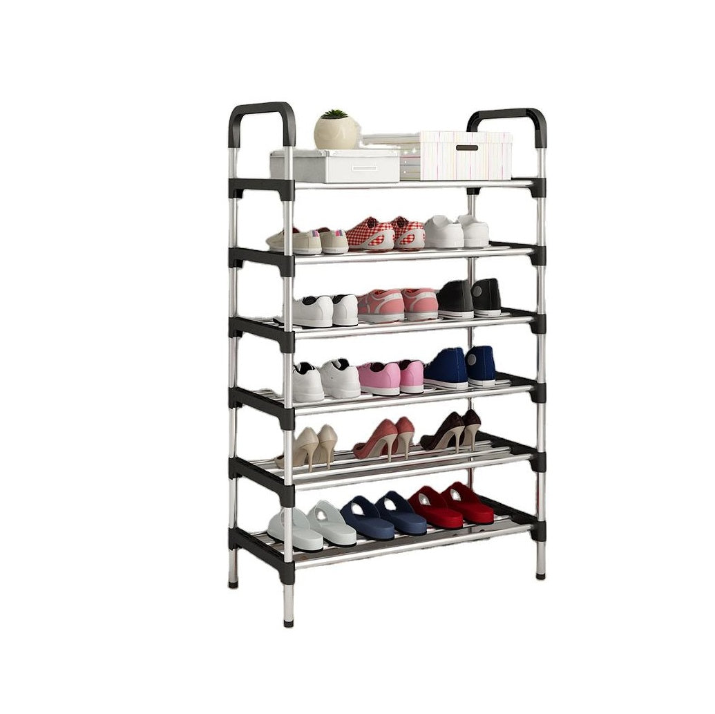 Metallic 6 Layer Shoe Rack | Portable MultiLayer Shoe Storage Organizer | Space Saving Removable Shoe Cabinet