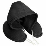 Microfiber Memory Foam Travel Neck Pillow with Hoodie | Comfortable Neck Support for Travel | Available in Grey and Black