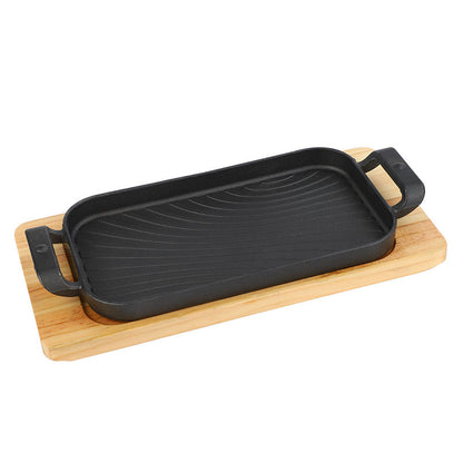 16cm x 30cm Japanese Cast Iron Sizzling Plate | Rectangular & Oval Shapes | Ideal for 1kg Meals