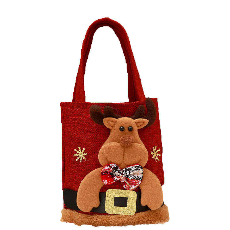 Christmas Gift Bags | Santa Claus, Snowman & Deer Designs | Children's Candy & Gift Handbag | Holiday Decorations