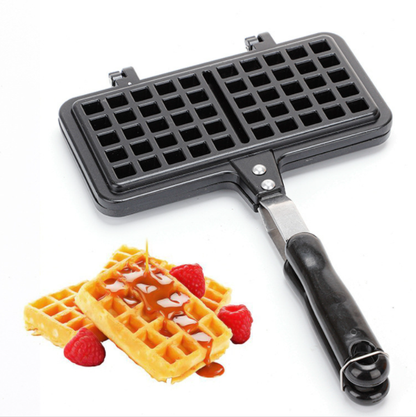 2 in 1 Non Stick Aluminium Waffle Pan | Waffle Maker with Insulated Handle | Food Mold Pot | Easy Clean, Non-Stick Plates | Perfect for Various Waffle Flavors