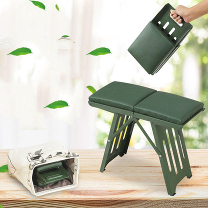 Portable Mini Steel Folding Stool Chair | Lightweight Camping, Fishing, Hiking Chair