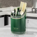 Luxury Acrylic Cutlery Organizer/Holder | 11.5x20cm - Green & White