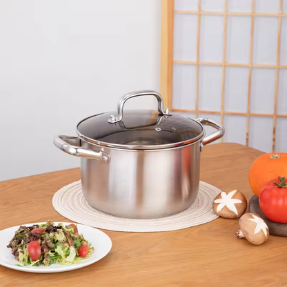 High Quality 12 Pc Stainless Steel Cooking Pot with Three Layer Bottom