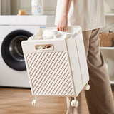 2pcs Foldable Laundry Hamper Basket with Wheels | Collapsible Storage Organizer