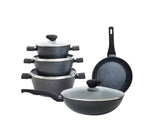 10 Piece Nonstick Granite Coating Cookware Set with Induction Base | High Quality, Scratch Resistant, PFOA Free