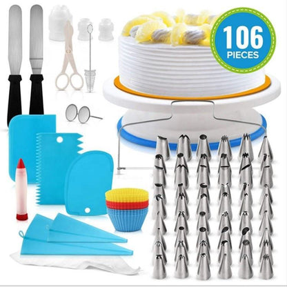 106 Pcs Cake Decorating Set | Complete Kit for Professional Quality Cake Decorations | Smoother Nozzle Piping Bag Icing Tips Cake decorating tools