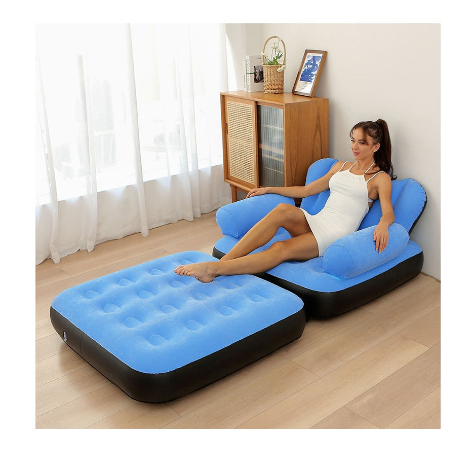 5in1 Multifunctional Inflatable Couch Lazy Sofa Bed with L-Shaped Armrest | Indoor Folding Sofa Bed for Relaxing and Lounging