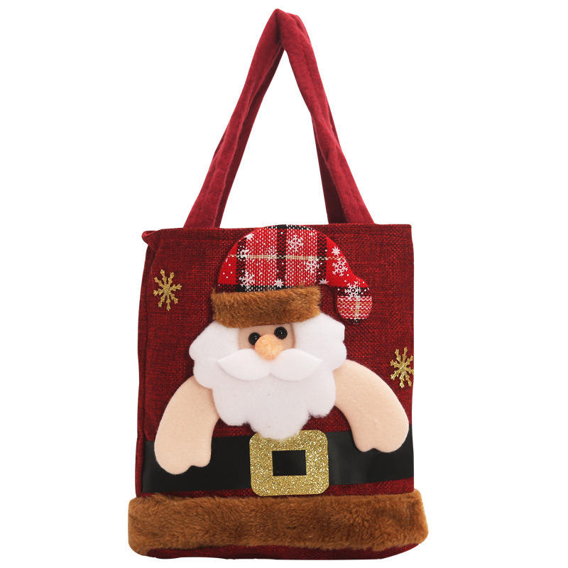 Christmas Gift Bags | Santa Claus, Snowman & Deer Designs | Children's Candy & Gift Handbag | Holiday Decorations