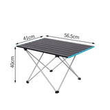 Foldable Top Notch Quality Mini Camping Tables | Aluminum Roll Up Picnic Table with Carry Bag | 58x42x38cm & 68x46x40cm