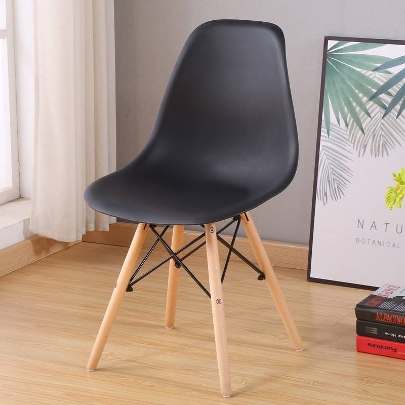 Modern Soft Seat Cushion PP Dining Chair | Tulip Plastic Easy Install Chair with Wooden Legs | Candy Color Leisure Chair for Café, Hotel, and Outdoor Use