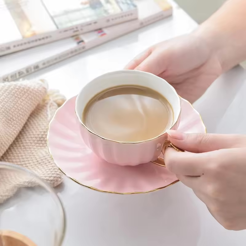 13 Piece Bone China Tea Set | Includes Teapot, Teacups, and Saucers