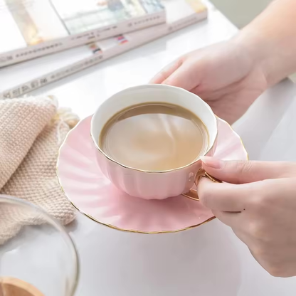 13 Piece Bone China Tea Set | Includes Teapot, Teacups, and Saucers