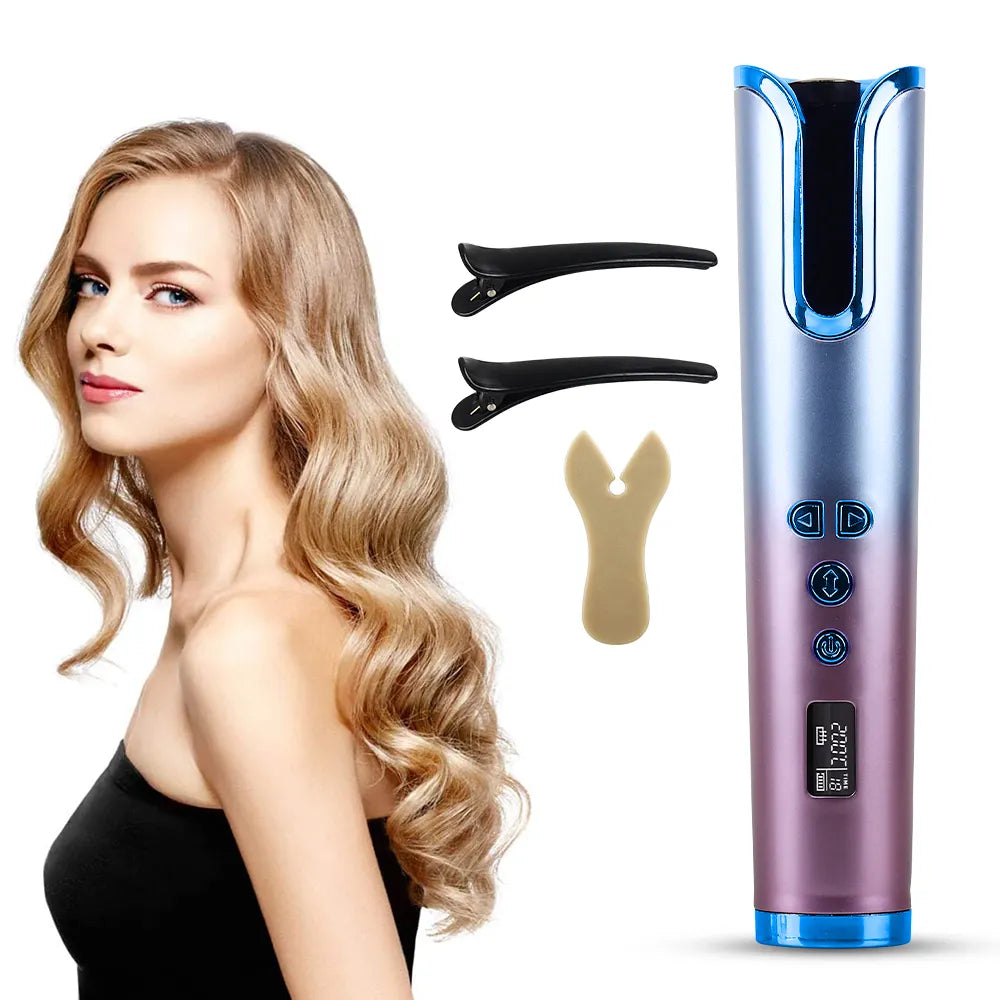 Cordless Hair Curler | Rechargeable, Portable, with Temperature Control