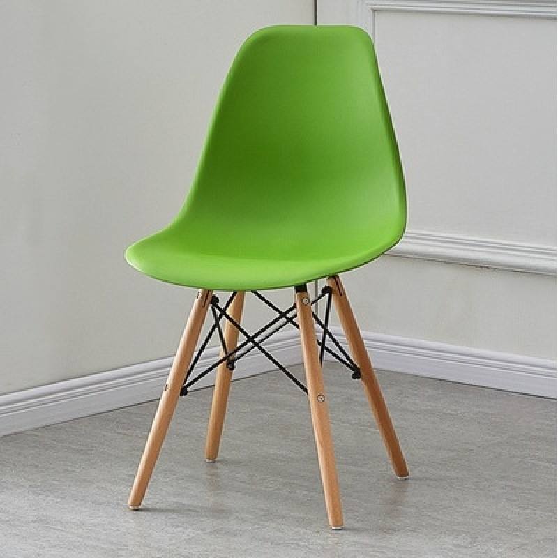 Modern Soft Seat Cushion PP Dining Chair | Tulip Plastic Easy Install Chair with Wooden Legs | Candy Color Leisure Chair for Café, Hotel, and Outdoor Use