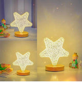 LED Battery Rechargeable Creative Table Lamp | Warm & White Light | Available in Crescent, Star, and Cloud Shapes