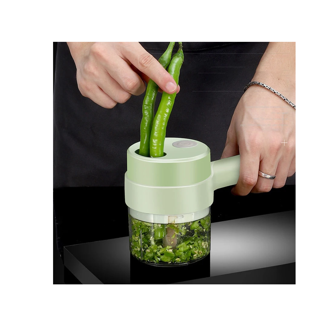 Dual Purpose Electric Food Chopper | 2in1 Garlic Masher, Frother & Egg Beater, 350ml with USB Charging