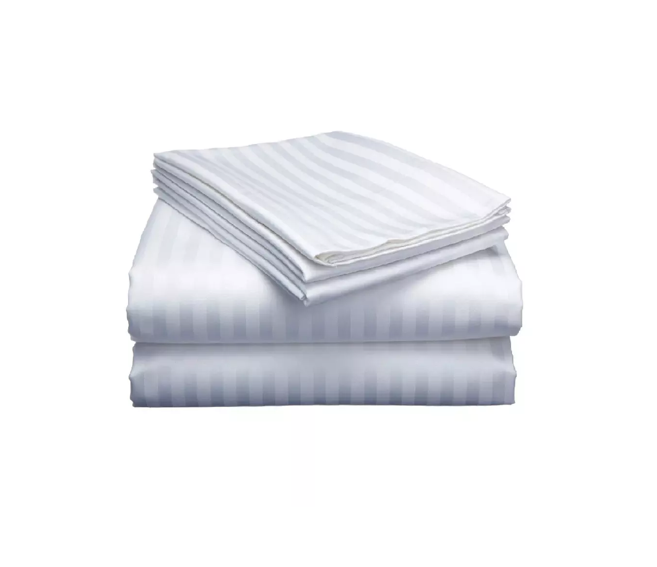 Set of 2 Striped Cotton Bedsheets | 6x6 Size | Includes 2 Bedsheets & 2 Pillowcases