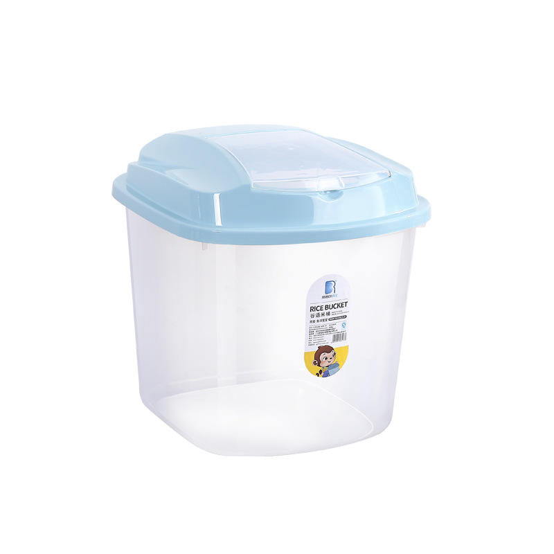 10 Kg Rice Cereal Storage Bucket with Measuring Cup | Insect-Proof & Moisture-Proof | Blue Lid