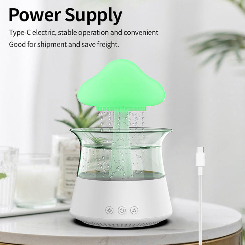 Bluetooth Speaker Rain Cloud Humidifier | 7 Color LED Essential Oil Diffuser